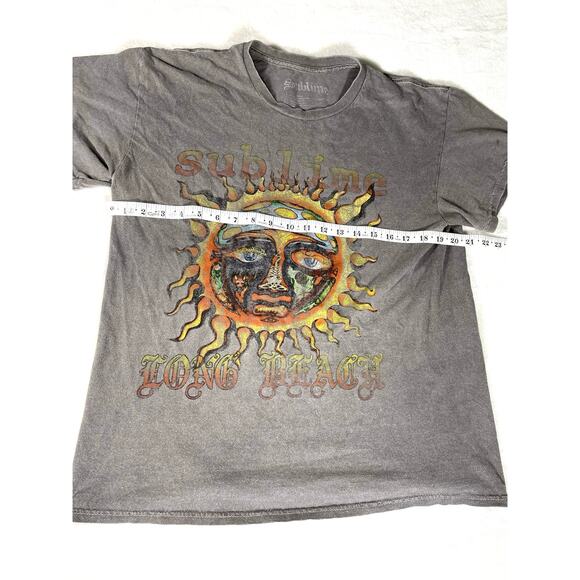 Sublime Long Beach Sun Gray Graphic T-Shirt Faded L - Picture 3 of 6
